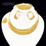 Gold Plated Woven Hoop Earrings Set - Image 2