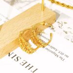 Gold Plated Woven Hoop Earrings Set - Image 4