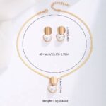 Elegant Heart-Shaped Gold Plated Necklace and Earrings Set - Image 2