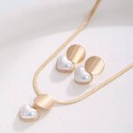 Elegant Heart-Shaped Gold Plated Necklace and Earrings Set - Image 7
