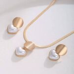 Elegant Heart-Shaped Gold Plated Necklace and Earrings Set - Image 8